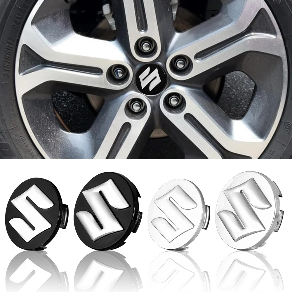 4pc emblema do carro roda hub centro tampa crachá cobre acessórios para suzuki alto ax100 liana gsxr 600 750 celerio cruz grand vitara