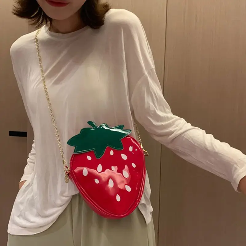 Pineapple Strawberry Shoulder Mini Chain Crossbody Bag for Women Satc