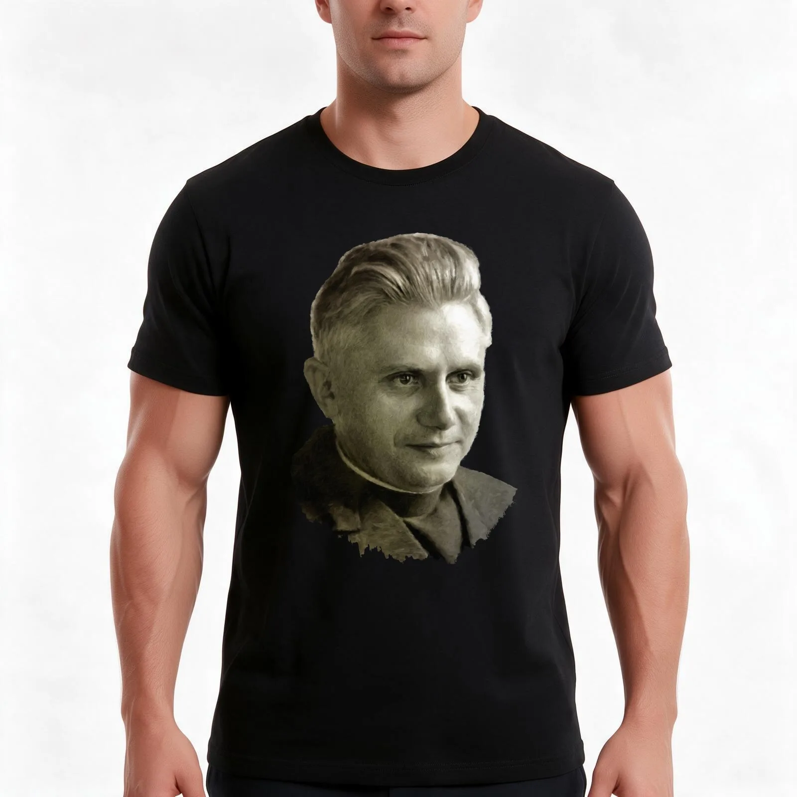 Pope Benedict XVI T-Shirt, Summer Casual Cotton Tee, Oversized Streetwear Tops, Vintage Graphic Print, Loose Fit Short Sleeve