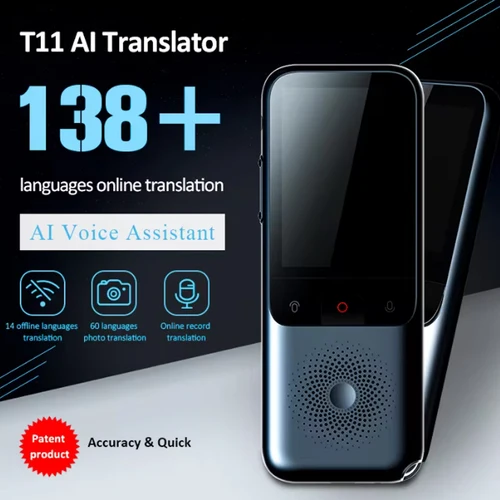 Imagen 1 del producto Traductor inteligente de 138 idiomas T11, traductor de voz portátil 2025, traductor de voz inteligente sin conexión en tiempo real AI