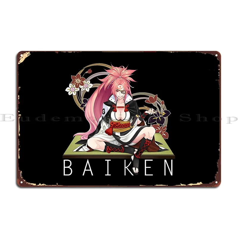 Guilty Gear Baiken Metal Plaque Funny Iron Club Mural Club Tin Sign Poster