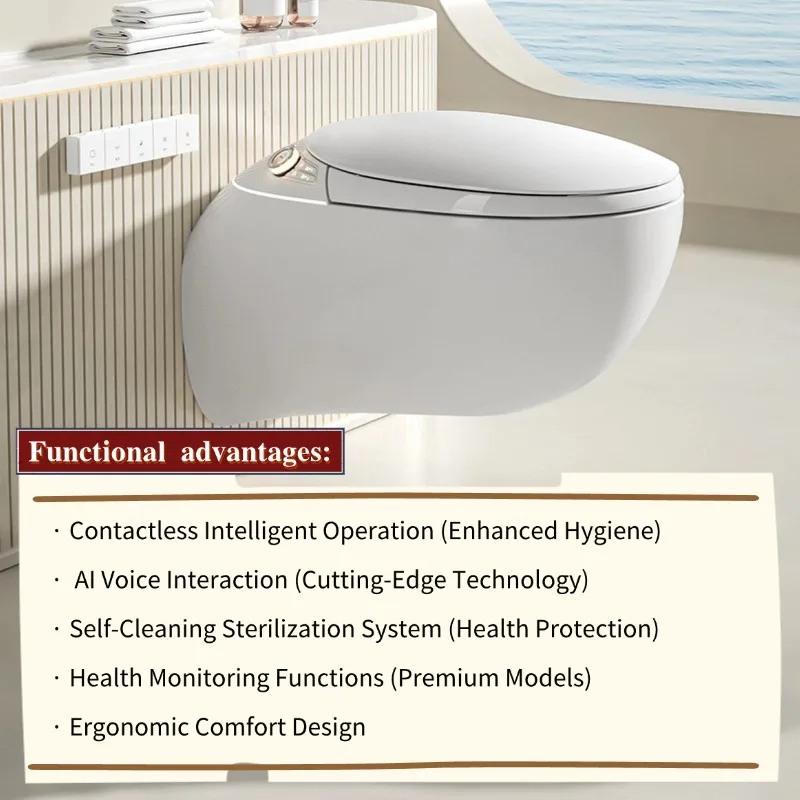 نظام مرحاض AI تجاري، عملية اتصال صفرية، تصميم متين مقاوم للماء للاستخدام في المطارات/الفنادق #6