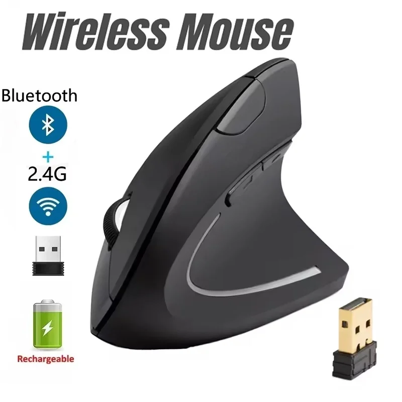 Gaming Keyboard Ergonomic - Wireless Bluetooth Vertical Mouse Rechargeable Personalised