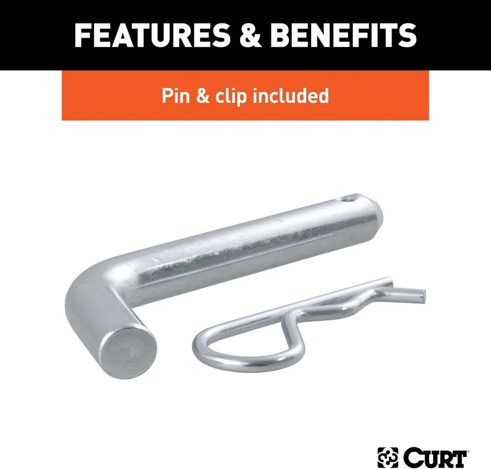 Zwaar uitgevoerde trekhaak met 2 inch kogel en pin, geschikt voor 2-inch ontvanger, capaciteit van 7500 lbs, 2-inch stijging