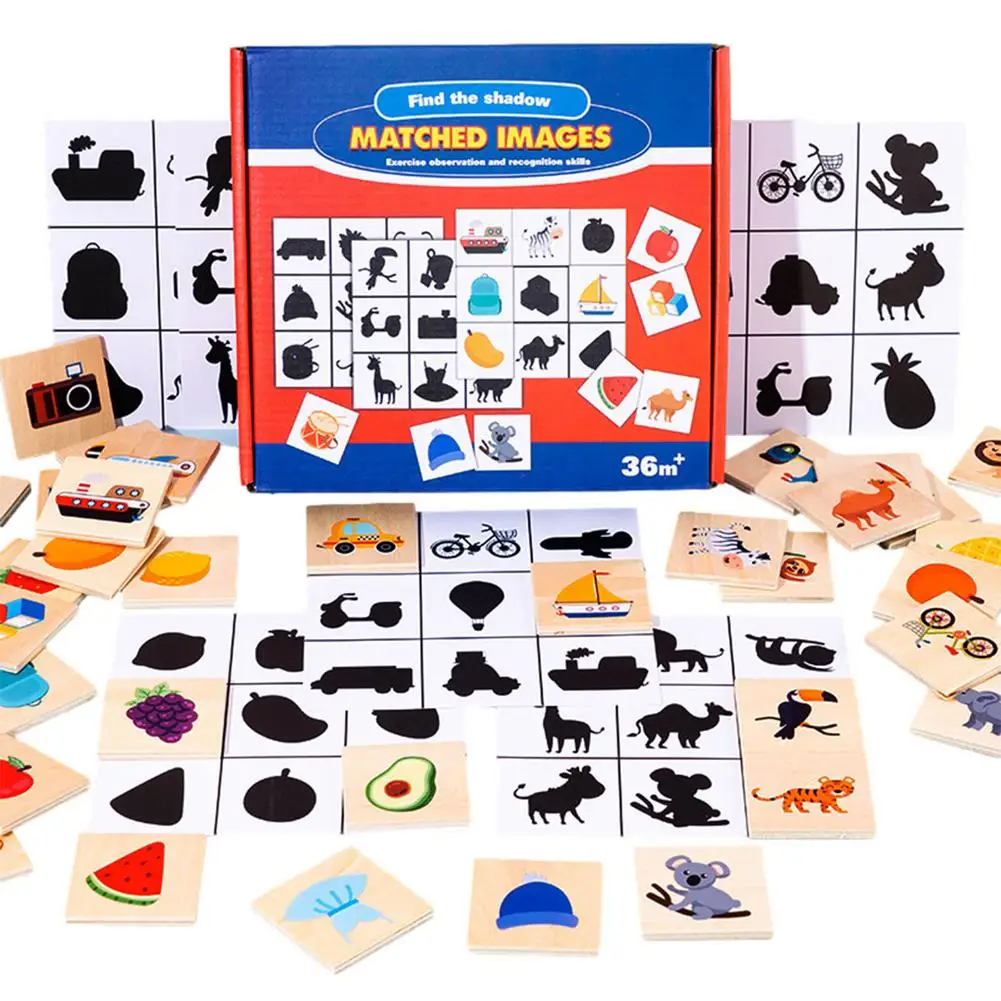 

НОВЫЕ детские дошкольные пазлы Монтессори, одинаковые игрушки для теней, деревянные наборы головоломок для малышей, сортировщик фруктов, головоломка