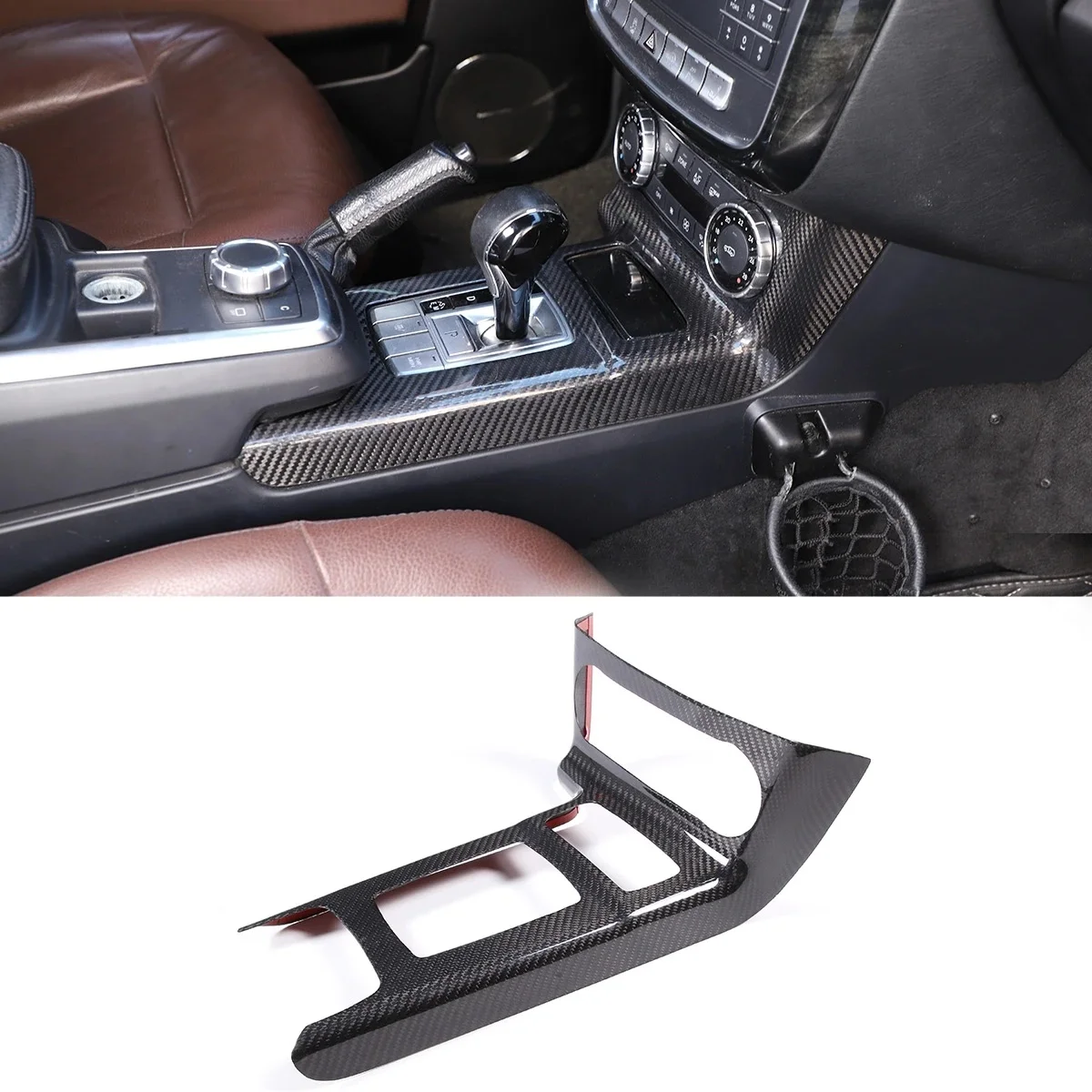 

Real Carbon Fiber Car Center Console Gear Shift Panel Cover Decoration Trim Fit For Mercedes Benz G-Class W463 2012-2018