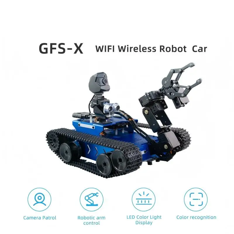 RC Tank with 4 Dof Robotic Arm Camera Visual Recognition WiFi Tracked Robot for Arduino STM32 Raspberry Pi Programmable DIY Car