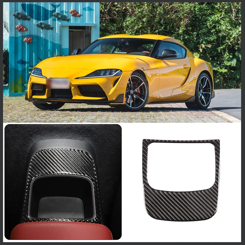 

For 2019-2022 Toyota Supra soft carbon fiber car styling rear storage compartment panel cover sticker car interior accessories