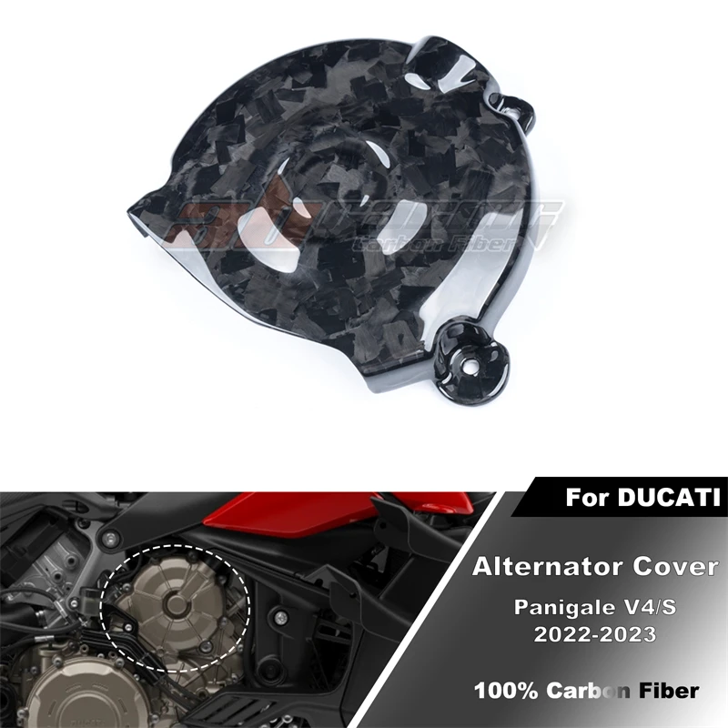 

Engine Belt Cam Case Cover Guard Fairing For Ducati Streetfighter V4 2020-2022 Full Carbon Fiber 100%