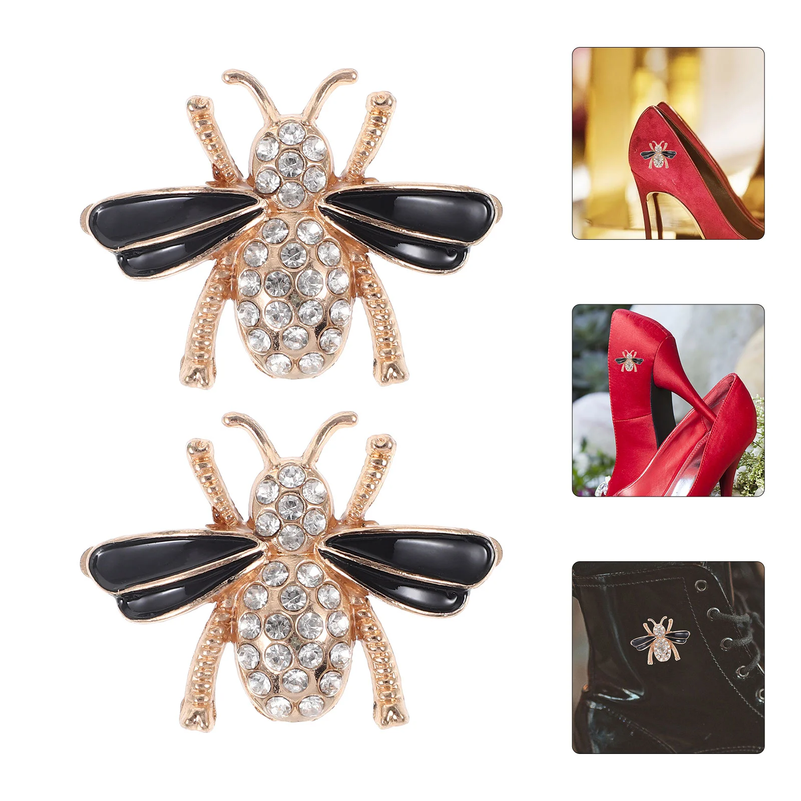 

2 Pcs Shoe Buckle Bee Clips Charms Decorate Women Buckles for Pumps Metal Accessories Women's