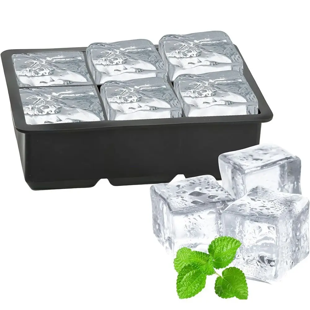 

Easy Release Silicone Large Ice Cube Tray BPA Free DIY Ice Cube Maker 4/6/8/12 Grids with Removable Lids Square Ice Mold Bar