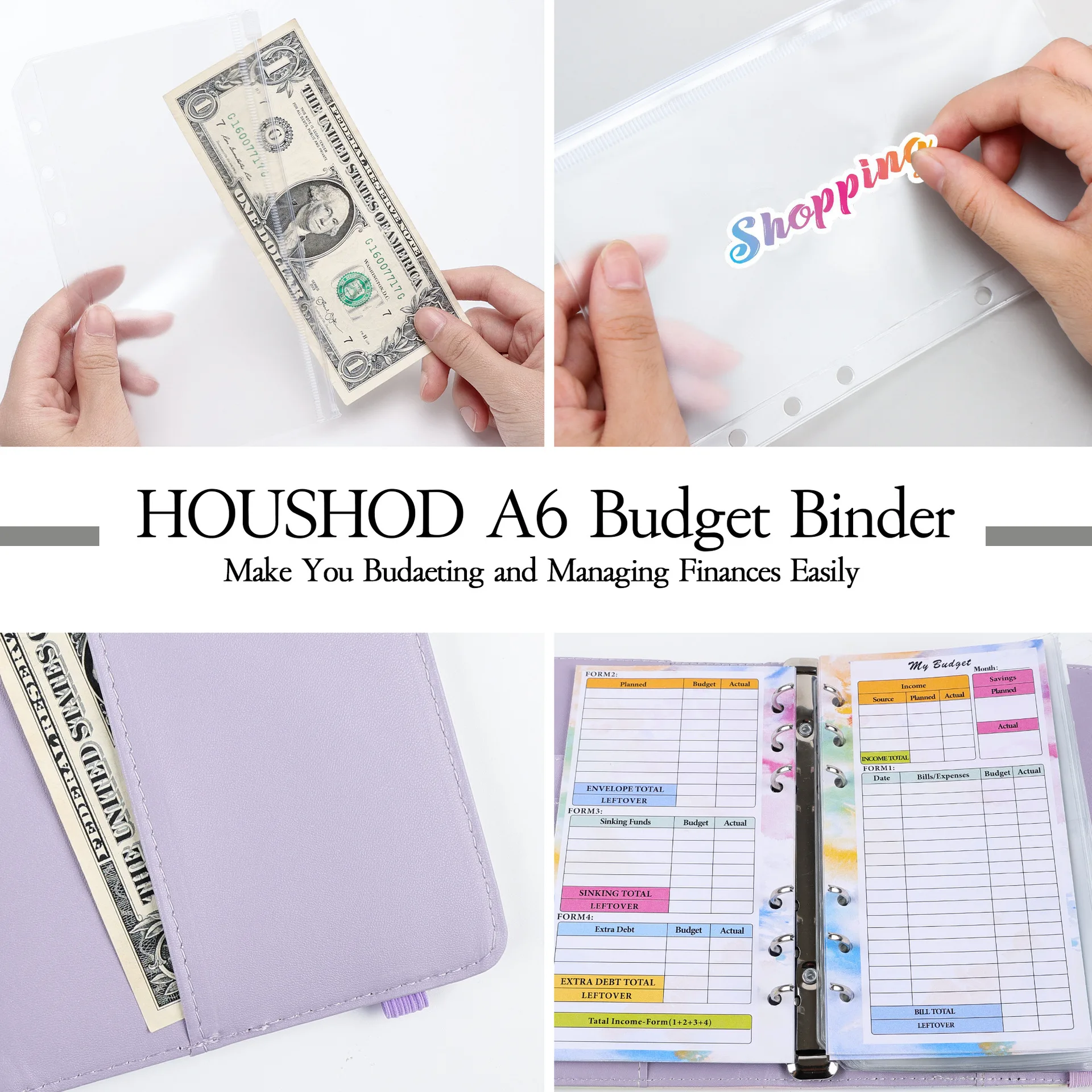 Horizon Gradient Binder Budget, Notebook Covers, Folder, Notebook, 6 Hole Binder Pockets, With 10 Binder Pockets, 14 PCs Budget