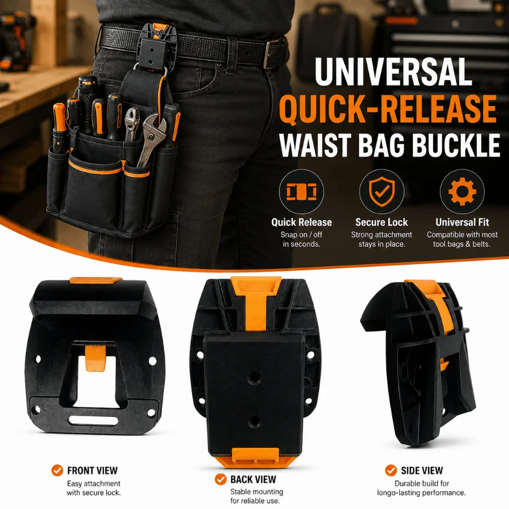 Quick-Release/Attach Waist Bag Buckle Universal DIY Tool Bag Belt Clip Buckle Sturdy ABS Tool Bag Fixing Clip All Tool Waist Bag