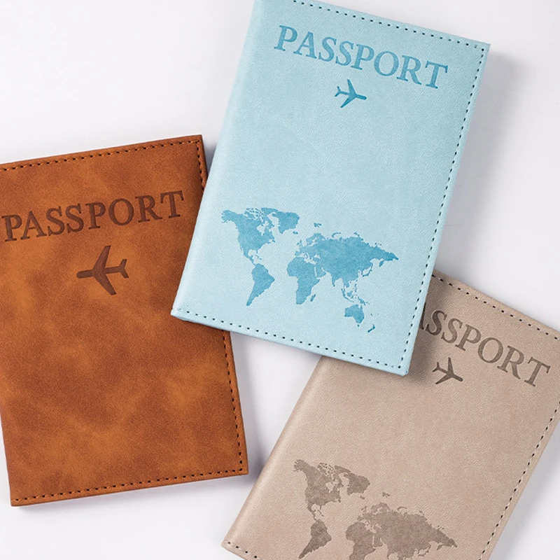 PU Passport Holder Map Pattern Ticket Passport Covers Travel Passport Protective Cover ID Credit Card Holder Travel Accessories