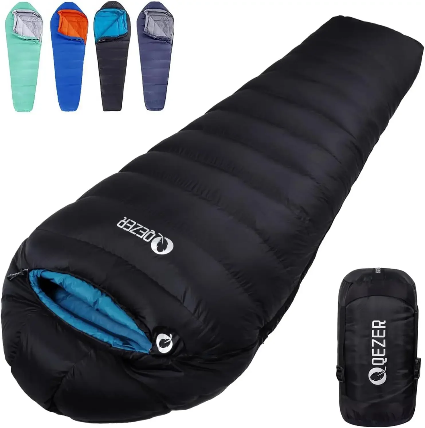 Down Sleeping Bag for Adults, 0°F 10°F 15°F 20°F 600 Fill Power Mummy Lightweight Compact Cold and Warm Weather Backpacking