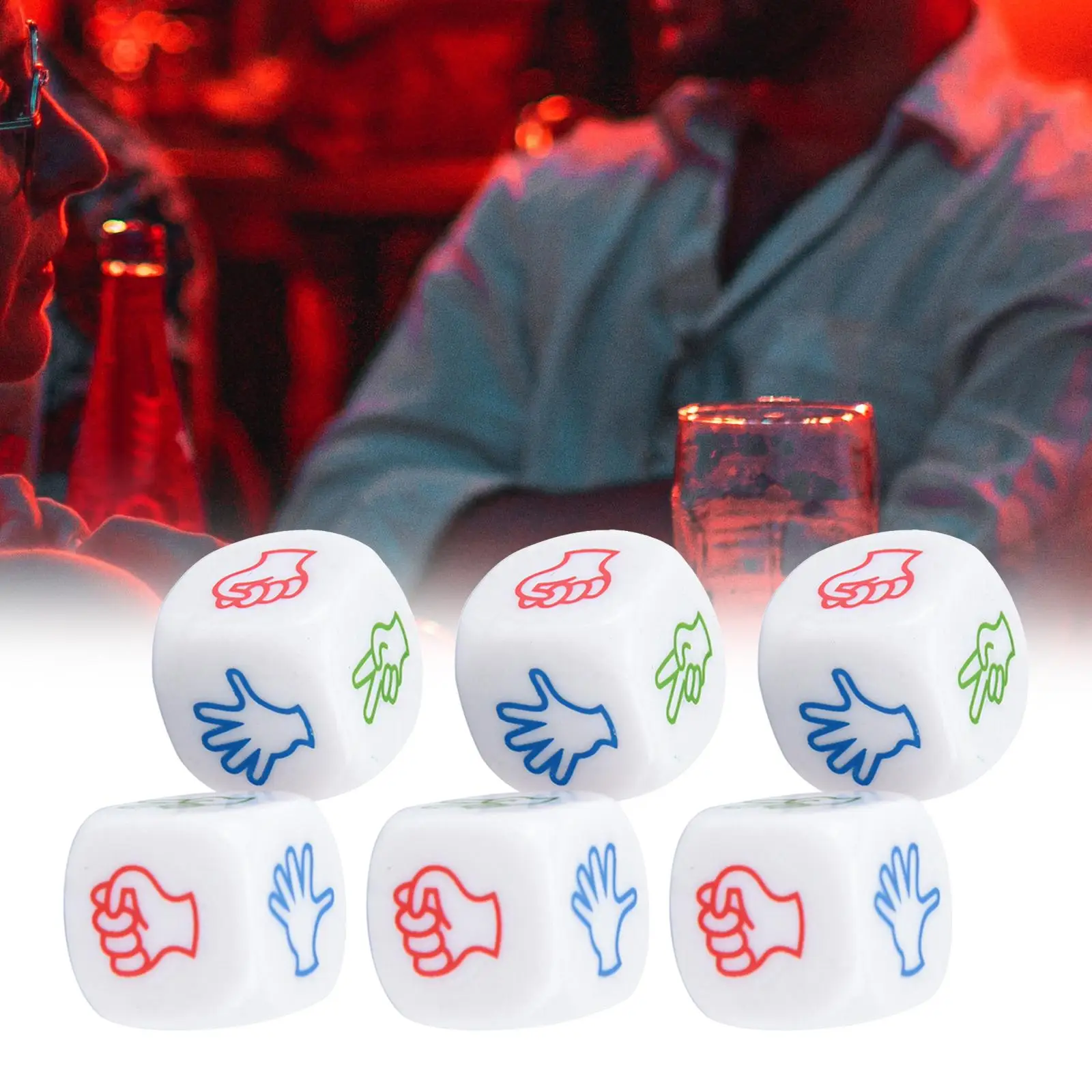 2xFunny Dice Games Round Edge Drinking Decider Games Rock Paper for Bar Party