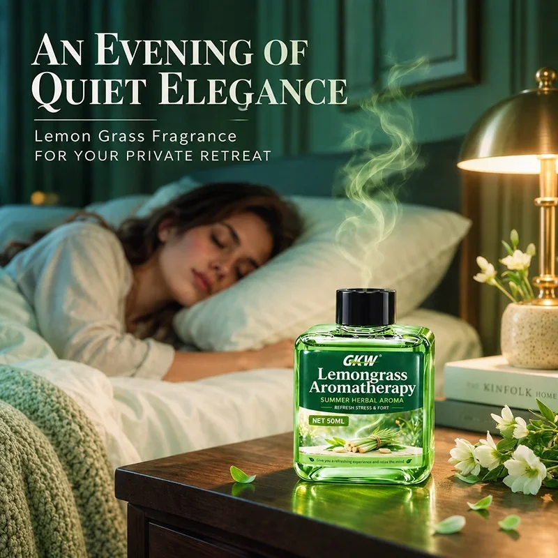 Lemongrass Scented Liquid Air Freshener - Long-Lasting Fragrance Purifies Air, for Wardrobe, Clothes & Storage, Home Atmosphere