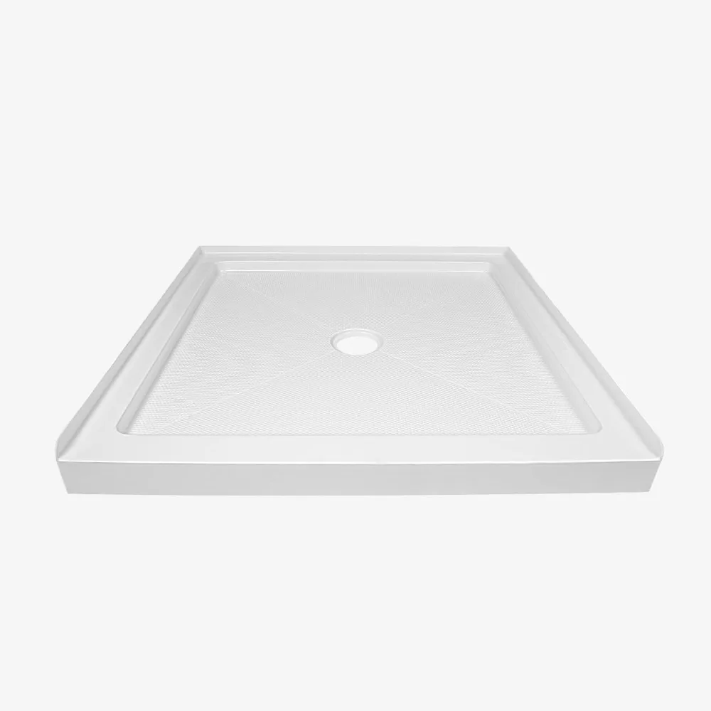 

Single Threshold Shower Base, Center Drain Location, Square Acrylic Shower Pan, Non-slip Design, 35"L X 35"W Shower Base