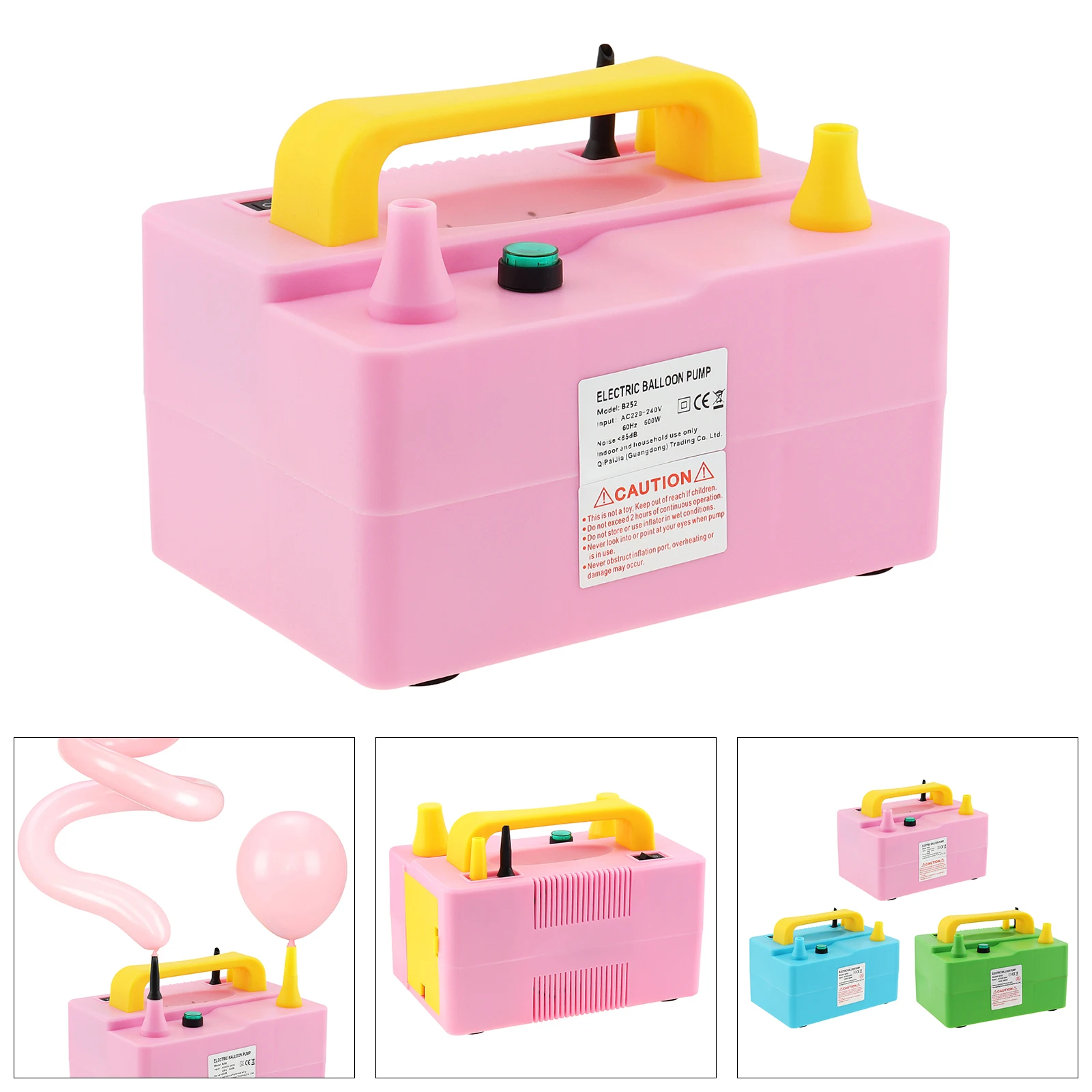 

B252 220V-240V 600W Balloon Air Pump Multifunctional Balloon Inflator with Dual Motor for Party Decoration