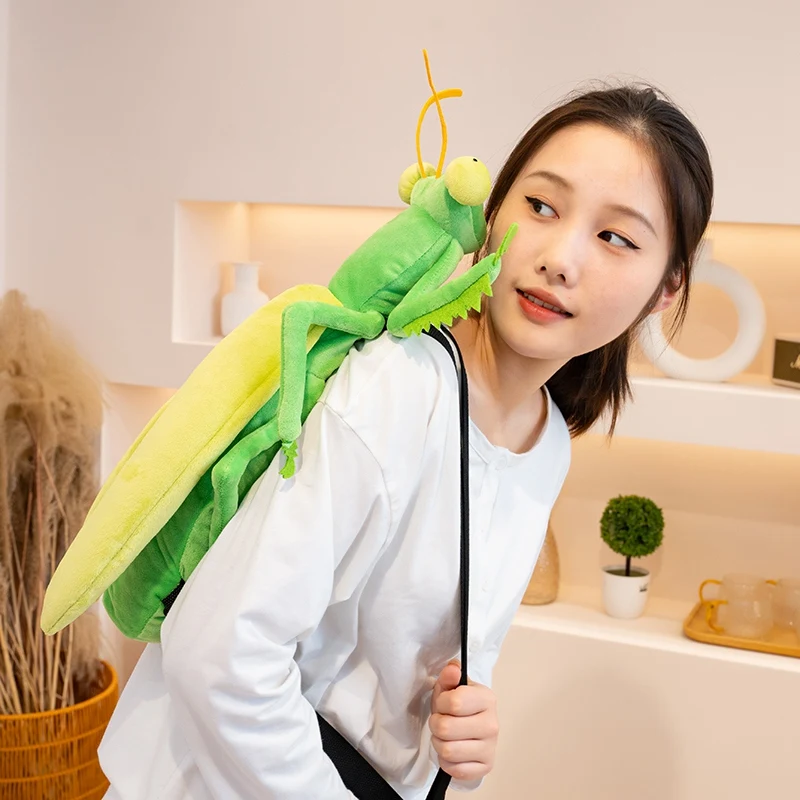 Cartoon Insect Stuffed Doll Backpack Simulation Dragonfly Mantis Plush Toy Backpack Home Decoration Gift For Boys And Girls