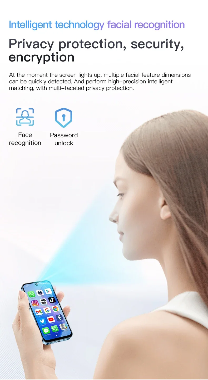 SOYES XS19 Mini Smartphone 3G Android 10.0 Dual SIM Standby 3.88‘’ HD 2GB+16GB 2000mAh Mobile Phone Type-C Cellphone Face Unlock