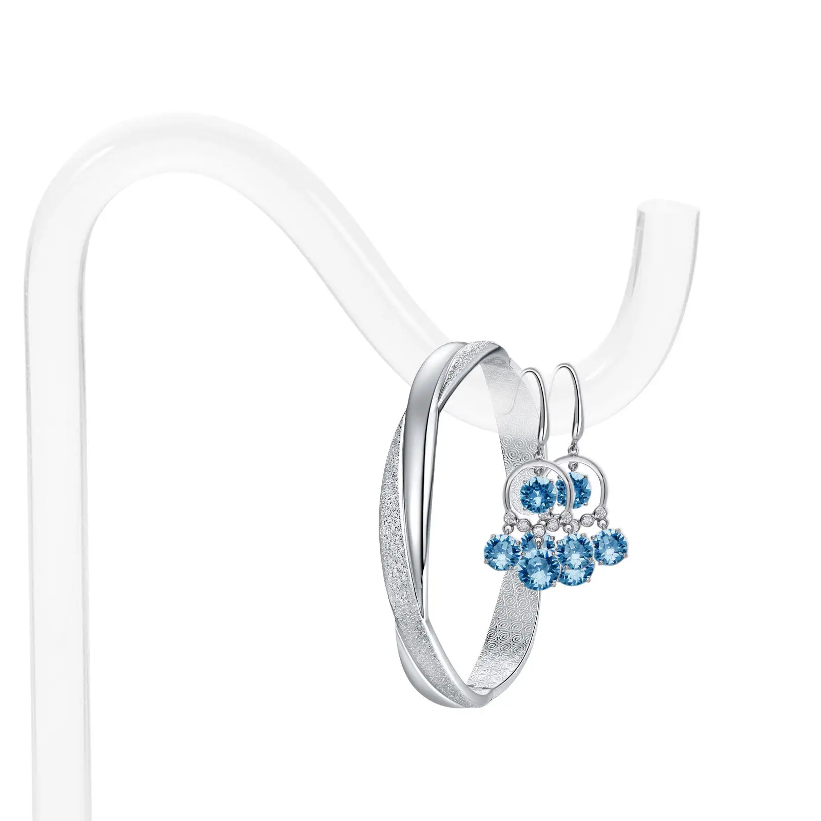 

Набор из 2 акриловых подставок для украшений: компактный настольный органайзер для серег, ожерелий, браслетов, маленькая подставка для демонстрации серег