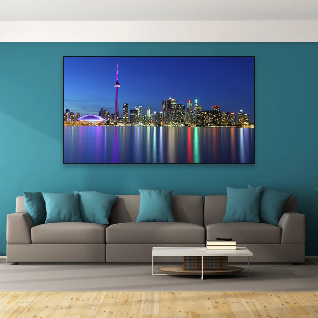 

lake Ontario Large Nature Landscape Poster Canada Toronto Night Art Canvas Print Wall Art Canvas Painting Home Living Room Decor