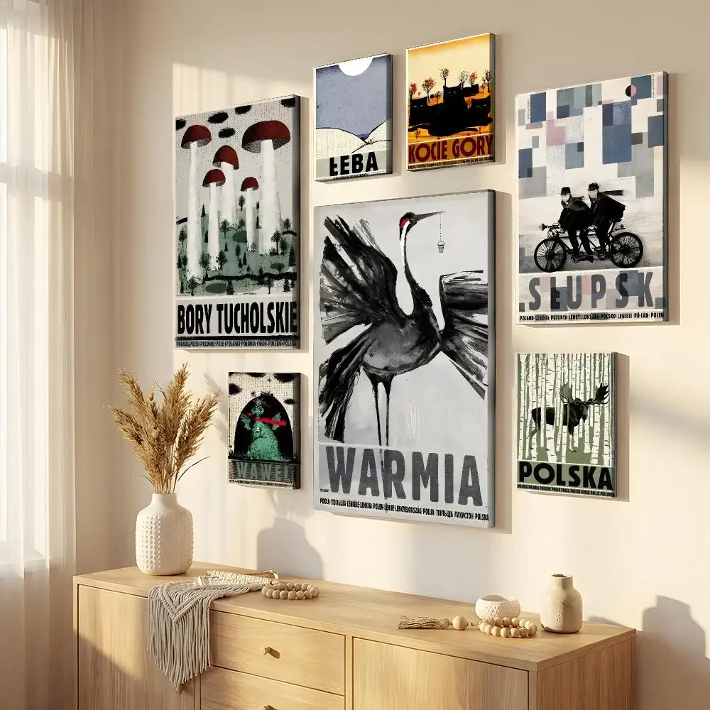 Retro Original Poland Local Pictorial Podhale Kocie Gory Wall Painting Canvas Wall Art Waterproof Wall Decor Living Room Bedroom