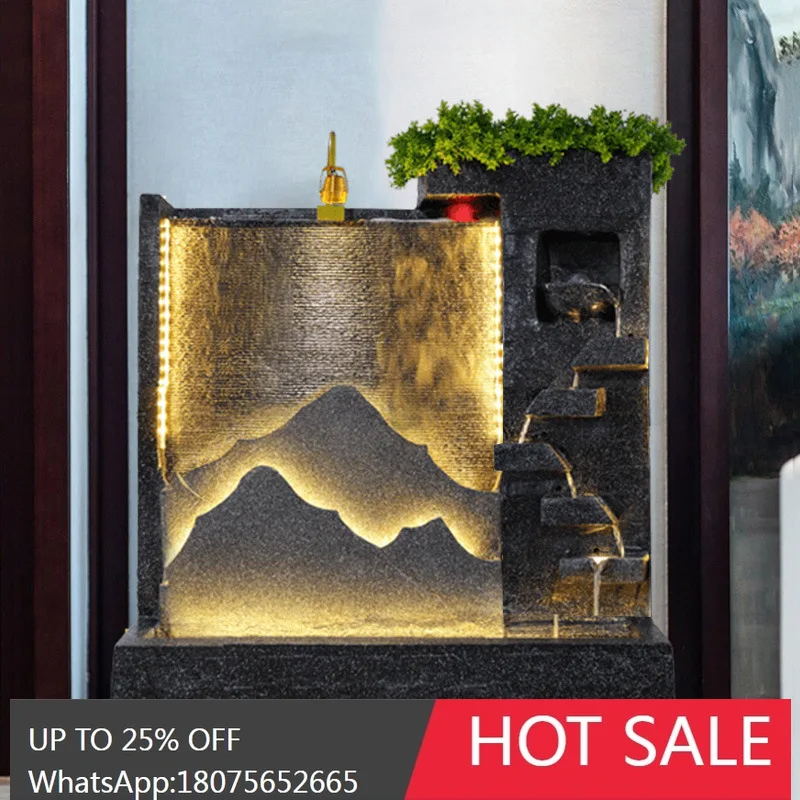 

HLZ Flowing Water Wall Villa Garden Courtyard Fish Pond Landscape Indoor Waterfall Floor Ornament