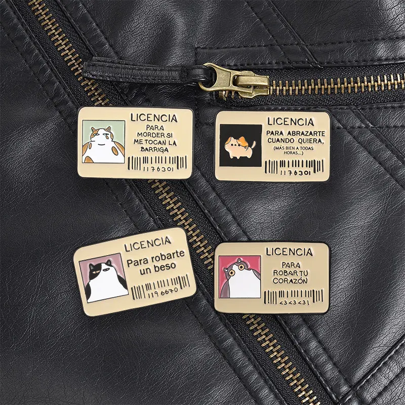 Pin con diseño de gato gordo lindo y amoroso, LICENCIA PARA ROBAR TU CORAZÓN, para regalo de San Valentín para tu ser amado, para atuendo informal