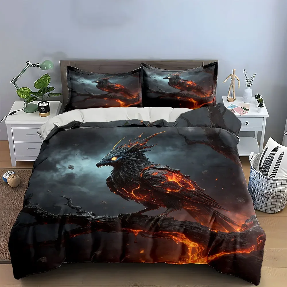 

"Fiery Bird Art Decor Set" Soft Comfortable Duvet Cover Bedding Set Included 1*Duvet Cover & 2*Pillowcases, gift