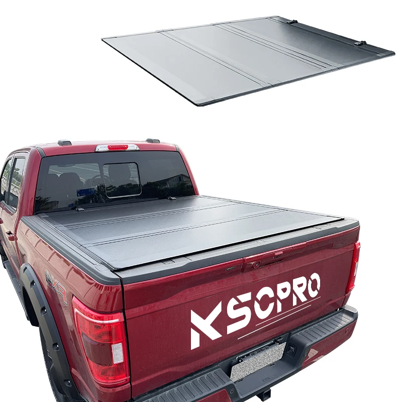 KSCPRO High Quality Hard Tri-Fold Low Profile Truck Bed Pickup Tonneau Cover for Ford F150 F-150 2009-2023