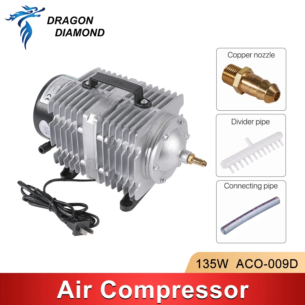 1pc 135W ACO-009D Air Pump Compressor AC 110V/220V Magnetic Laser Air Assist For CO2 Laser Engraving Cutting Machine