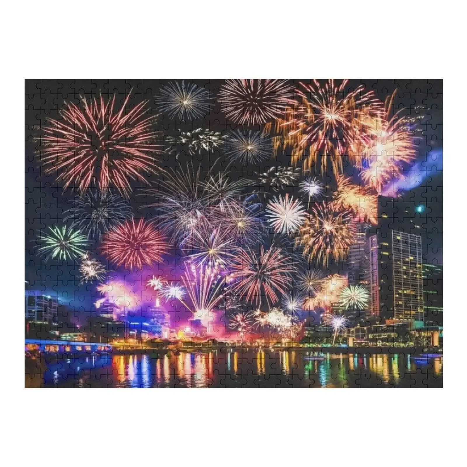 Feliz año nuevo rompecabezas nombre juguete de madera foto personalizada rompecabezas