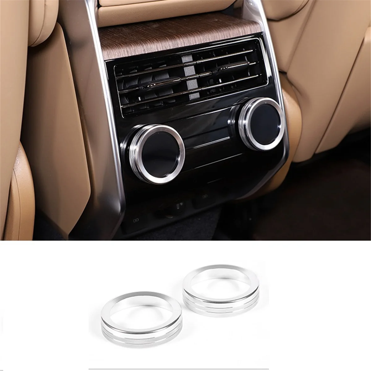 For Land Rover Range Rover Sport Vogue L460 2023 Car Rear Air Conditioning Volume Knob Switch Button Cover Trim Ring