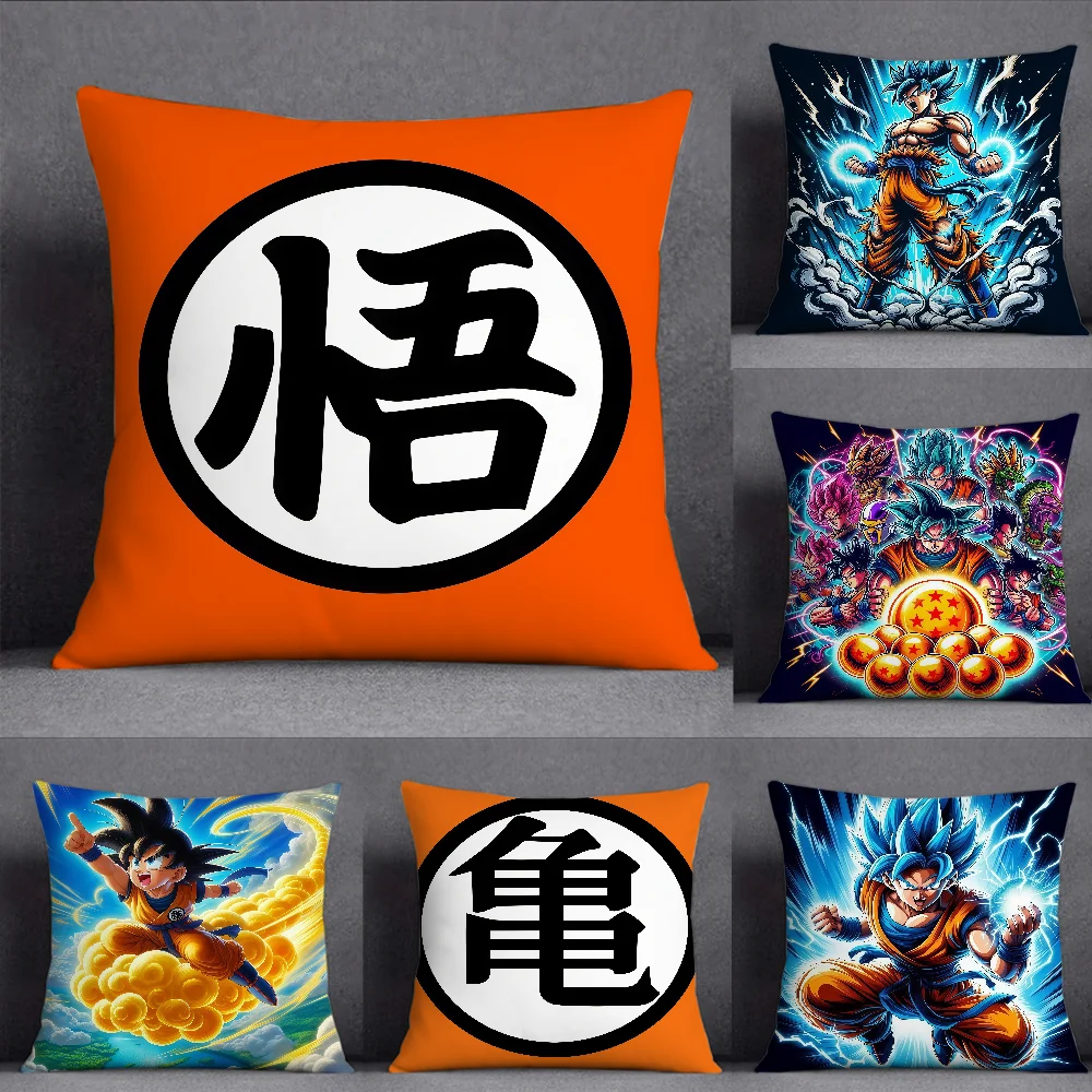 Aenim D-DRAGON B-BALL Pillow Case Square Double-Sided Printing Sofa Cushion Cover Pillowcase Bedroom Bedside