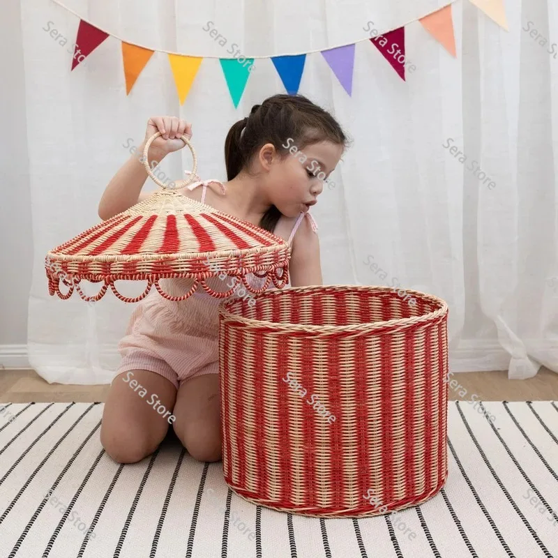 Rattan storage basket woven household sundries finishing box