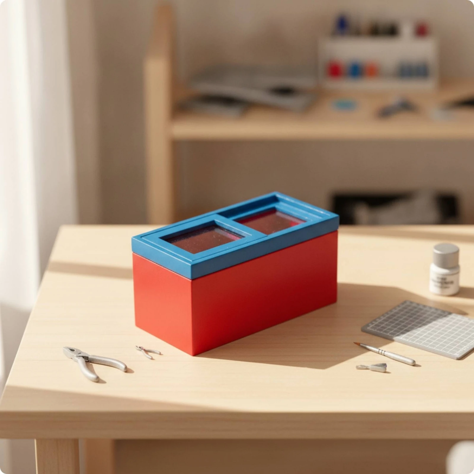 Dollhouse Freezer with Sliding Lids Realistic Miniature Chest Freezer OB11 Scale Kitchen Furniture Slim Lightweight