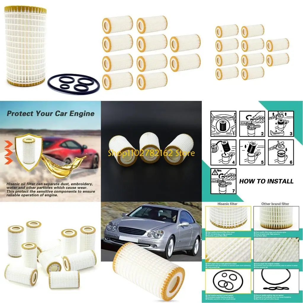 

547B 10 шт. автозапчасти, сменный картридж масляного фильтра двигателя автомобиля, подходит для A1121800009 A0001802609 E230