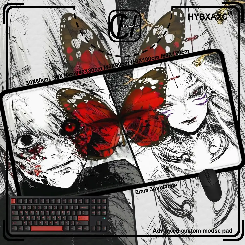 New Cool Wallpaper Kaneki Ken Mouse Pad Office PC Keyboard Rugs Laptop Gaming Mousepad Japan Anime Tokyo Ghoul Big Desk Mat
