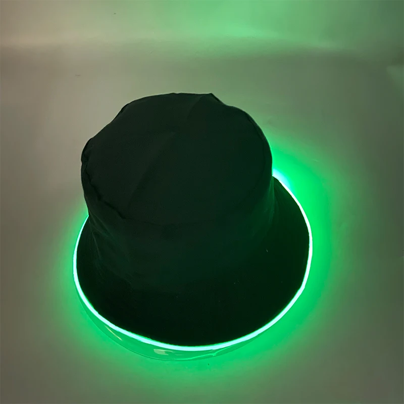 2025 Summer Light Up Bucket Hat LED Glowing Panama Fishmen Cap For Women Men Outdoor Beach Sun Hat Glow Party Supplies view 6