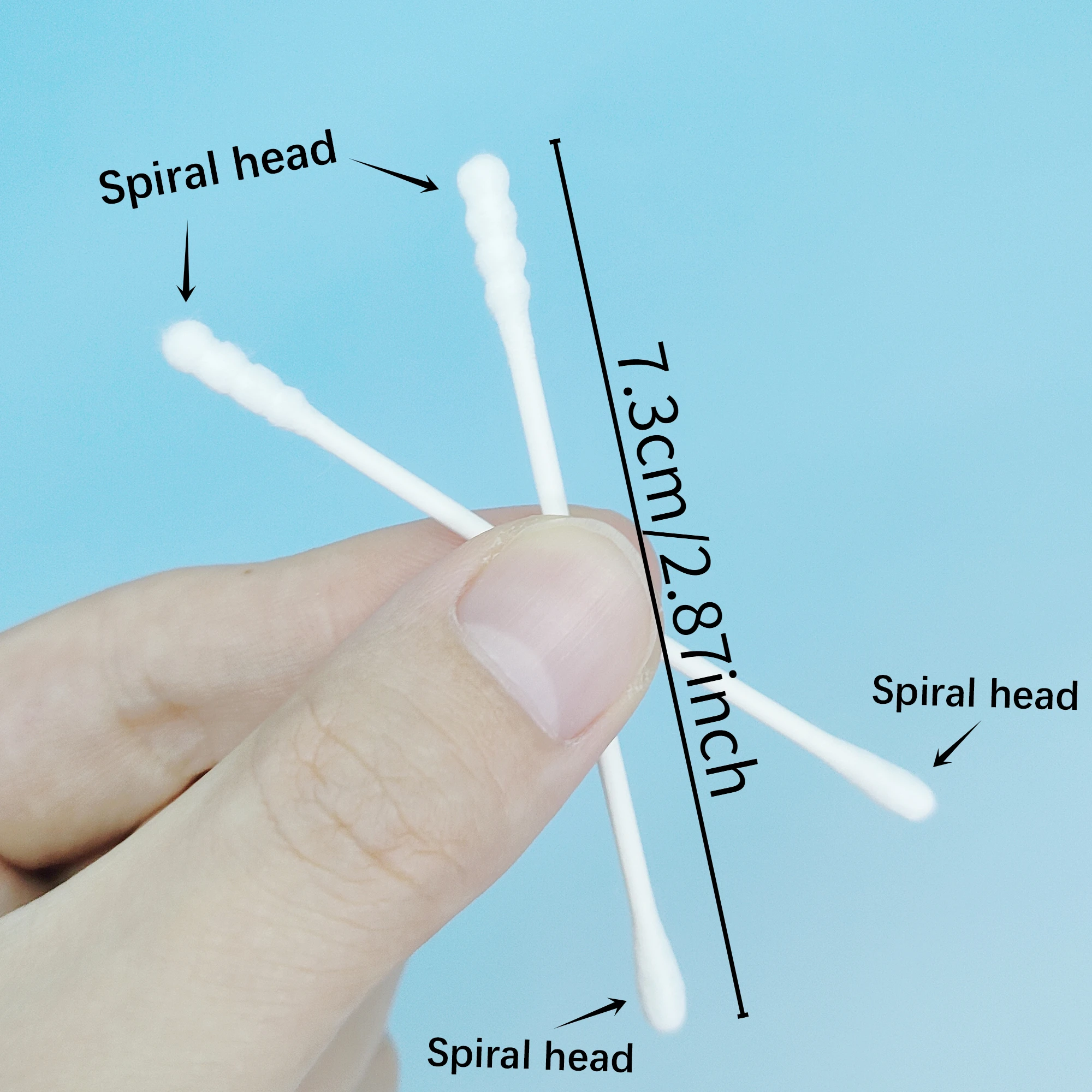 200 قطعة من إطار التجمد للفتيات من بوردر كولي متعدد الوظائف على شكل حلزون برأسين عصا قطنية رفيعة مستديرة.