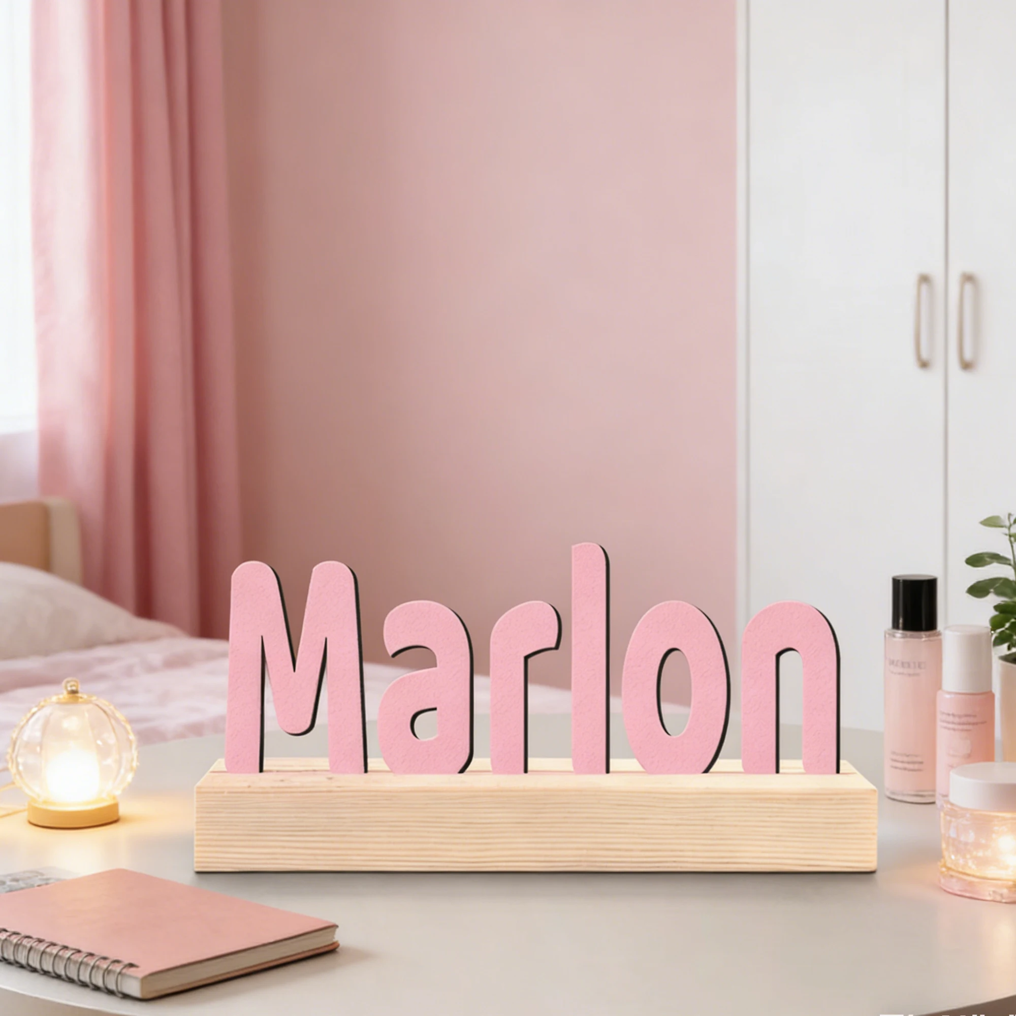 1 peça de Placa de Nome Personalizada em Madeira, Ornamento de Mesa, Letra Personalizada e Bonita para Decoração de Mesa em Casa, Presente Ideal