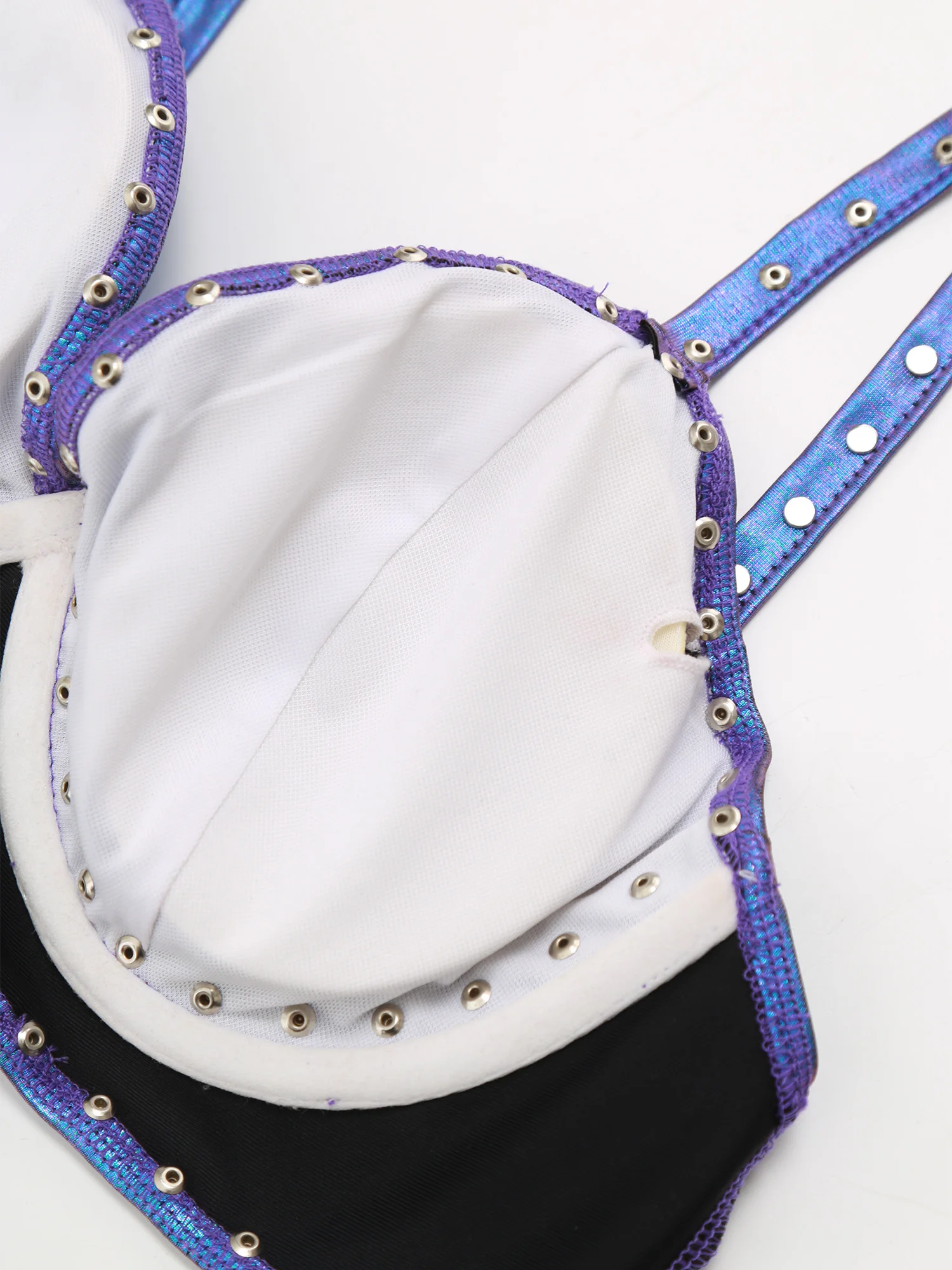 Dames metallic paaldansset feest clubwear outfits bikini hemdje bh tops en slips met geplooid 2-delig badpak