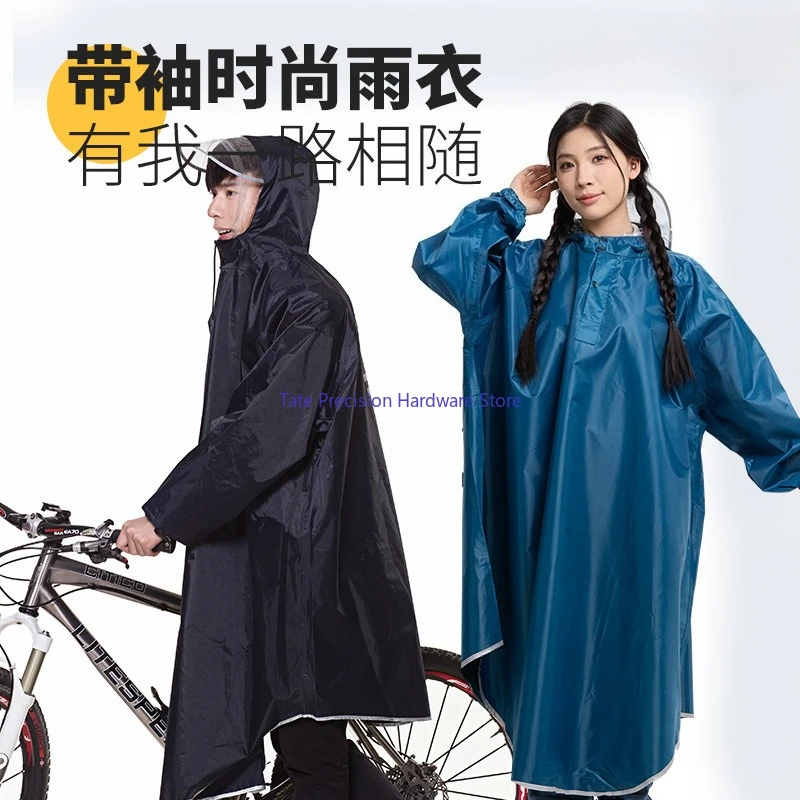 Portable Electric Motorcycles Bicycles Raincoats Oxford Cloth One-piece Adult Long-sleeved Raincoat Travel Rain Gear Accessories