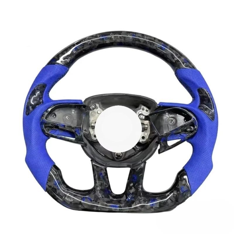 Customized 2015-2022 Luxury Carbon Fiber Sport Steering Wheel with 40mm Grip 4 Spokes for Dodge Charger RTS Upgrade