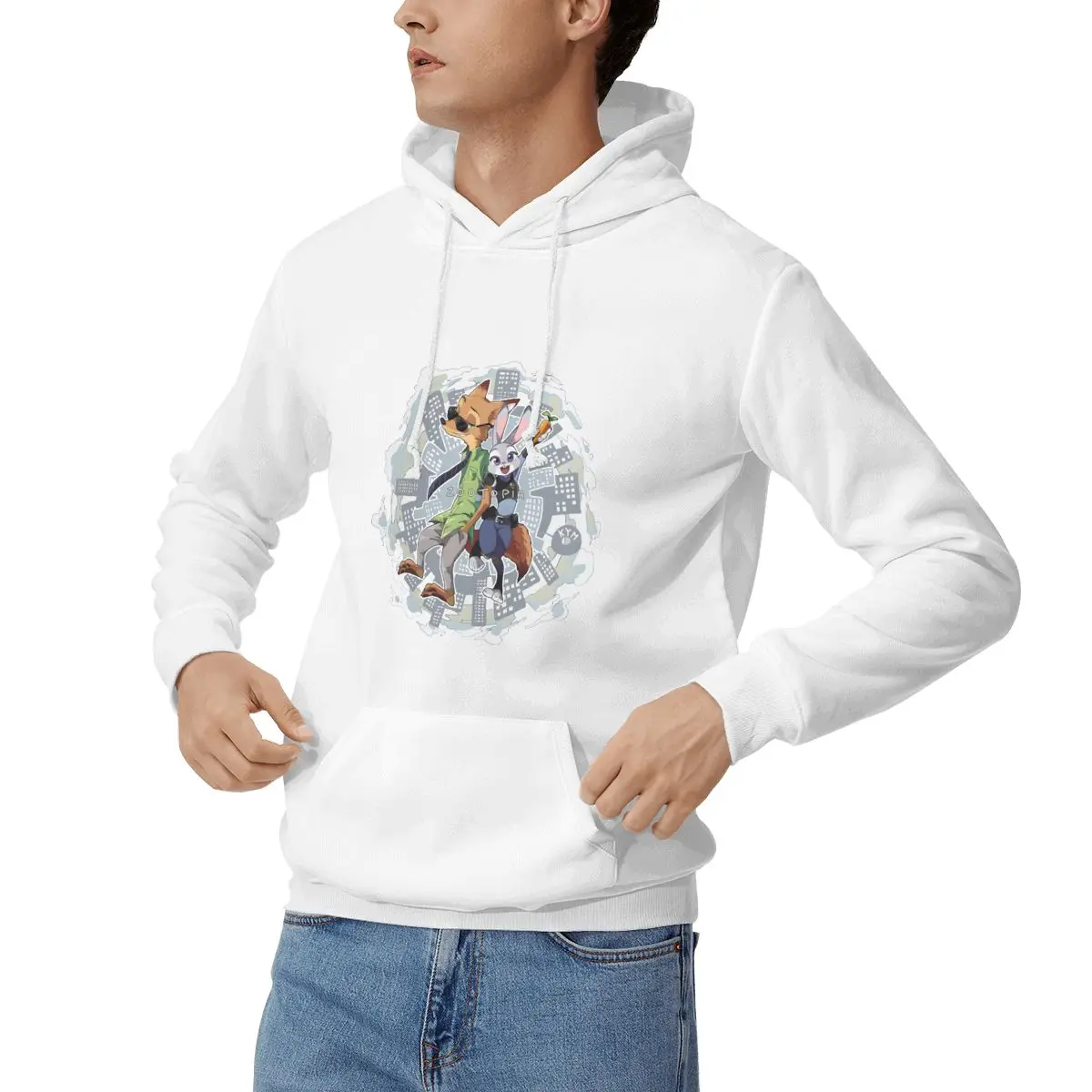 Nuevas llegadas Zootopia-Nick-Judy estilo Sudadera con capucha estampado jersey sudadera con capucha Harajuku retro súper sudadera