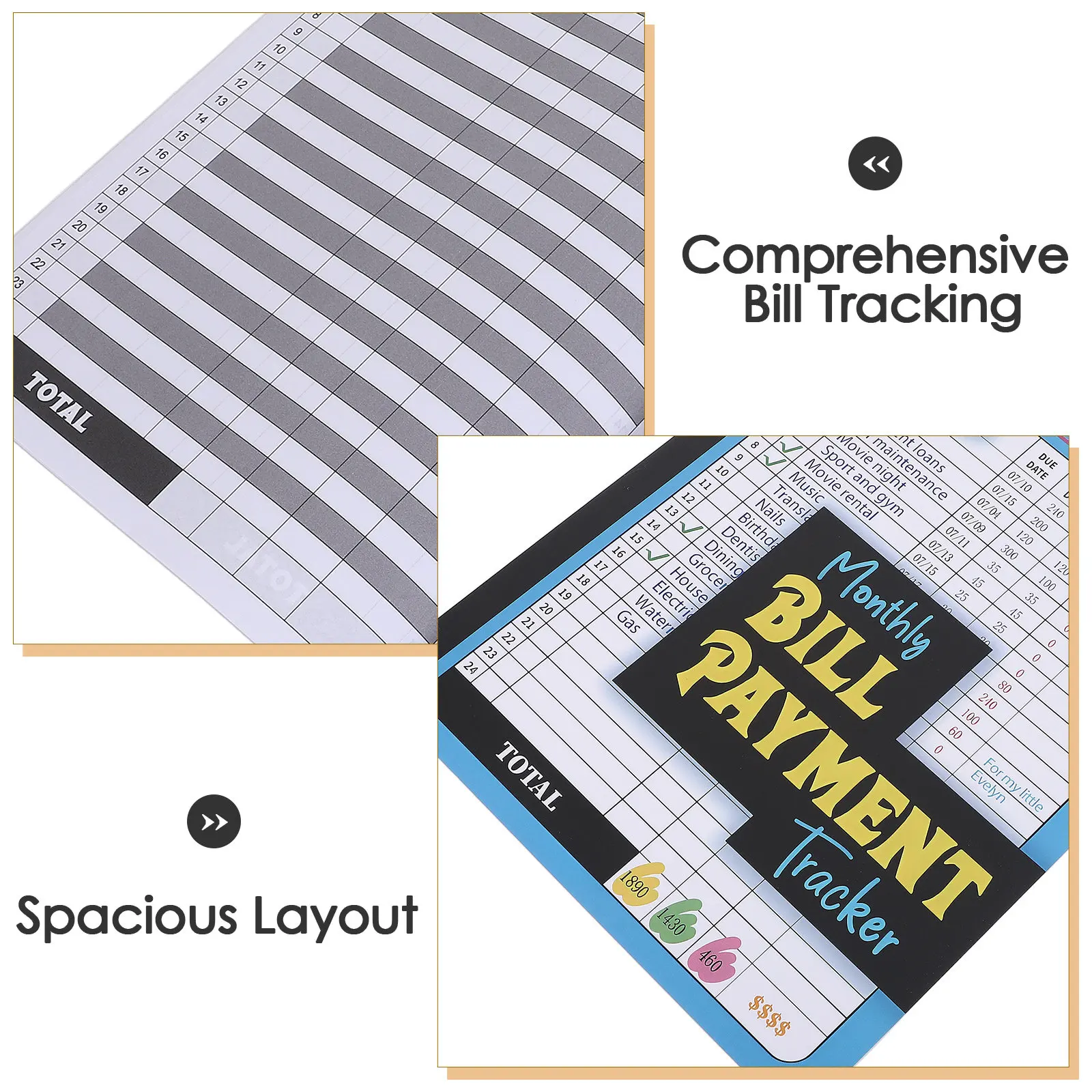 Picture 7: 48-Month Monthly Bill Payment Tracker Notebook Personal Finance Budget Planner with Spacious Layout Bill Tracking Checklist