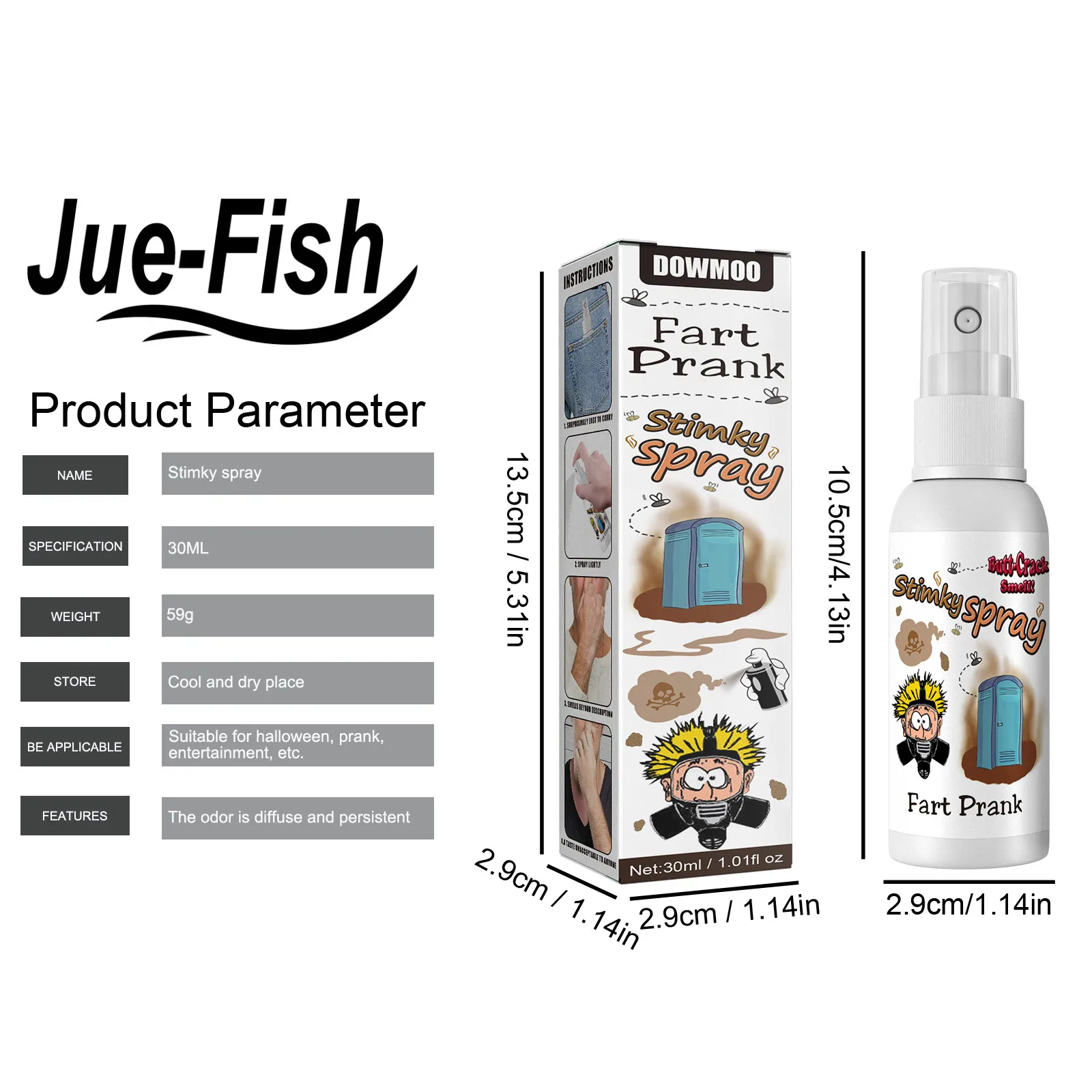 بخاخ مزحة ضرطة سائل 30 مل - هدية واقعية للمؤثرات الصوتية للنوكات، وحيل حفلات قنبلة الكريهة ومزحة كذبة الهالوين/الإبريل