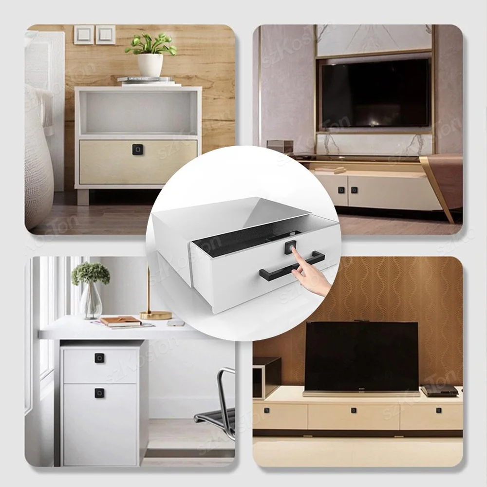 Fingerprint Cabinet Lock Smart Biometric Drawer Lock Keyless Quickly Unlock For Office/Home Wooden Cabinet Drawer Storage